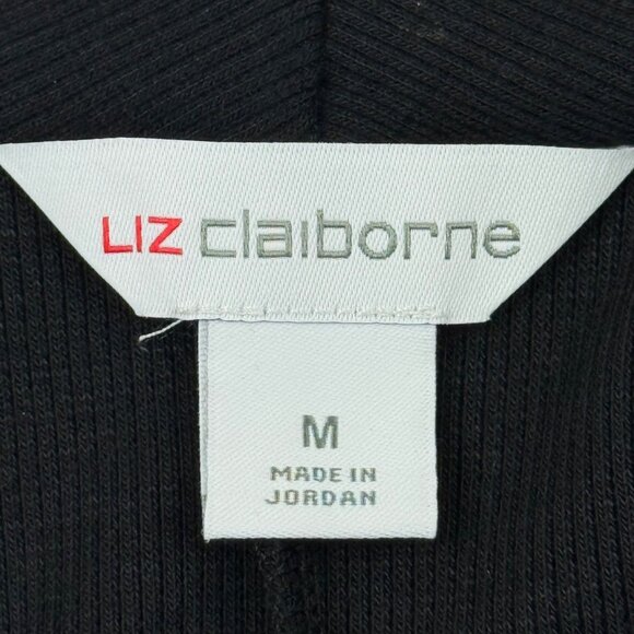 NWT Liz Claiborne Women's Open Front Short Sleeve Black Cardigan Sweater Size M - Picture 6 of 11